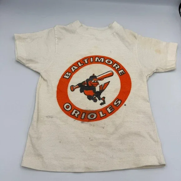VTG 70-80s Baltimore Orioles T-Shirt Youth XS| MLB, Cartoon Mascot | STAINED - Picture 2 of 11